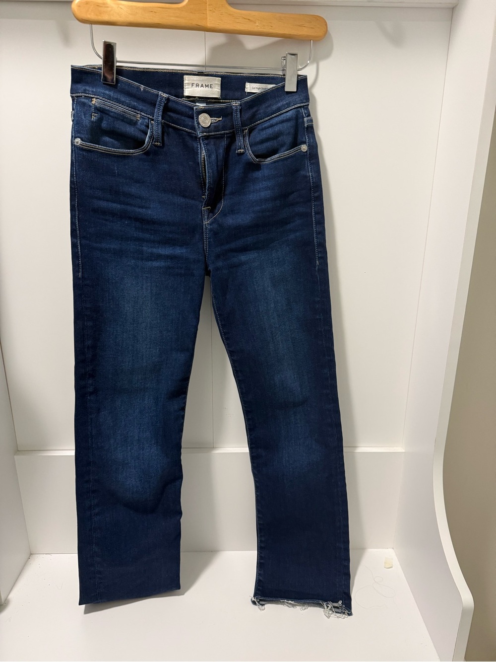 Frame Denim Dark Indigo Straight-Leg Jeans